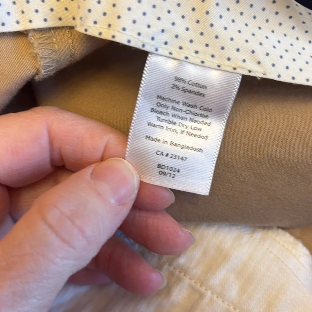 Talbots pants curvy straight leg slide button/zip closure flat front size 10